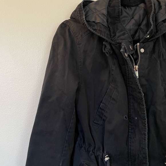 H&M Divided | Black Padded Parka Jacket with Hood | Size 8 - Picture 3 of 12